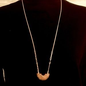 UNIVERSAL THREAD rust alabaster long gold necklace NWT